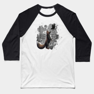 Crossfox fox crow raven forest Baseball T-Shirt